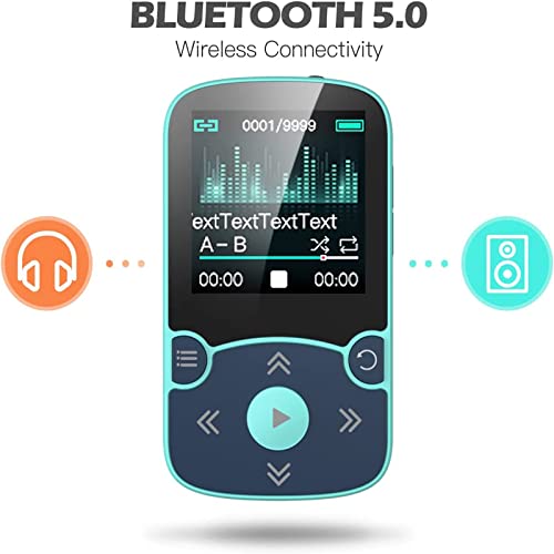 AGPTEK MP3 Player Bluetooth 5.3 Sport 32GB Built-in Memory with 1.5 Inch TFT Colour Screen Mini Music Player with Clip Supports up to 128GB TF Card - Image 3