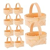 WEKADRIN 14 Stück Teiliges Mini Geflochtenes Holzkörbchen mit Griff Handgefertigte Kleine...