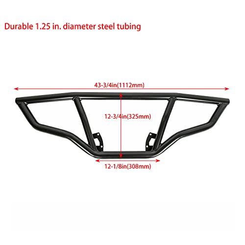 Ecotric Front/Rear/Front & Rear Brush Guard Bumper 2Pcs Compatible With 2014-2023 Polaris Sportsman 450 570 Black Steel Bumper Protector (Front And Rear, You May Receive 2 Packages) #TOP5