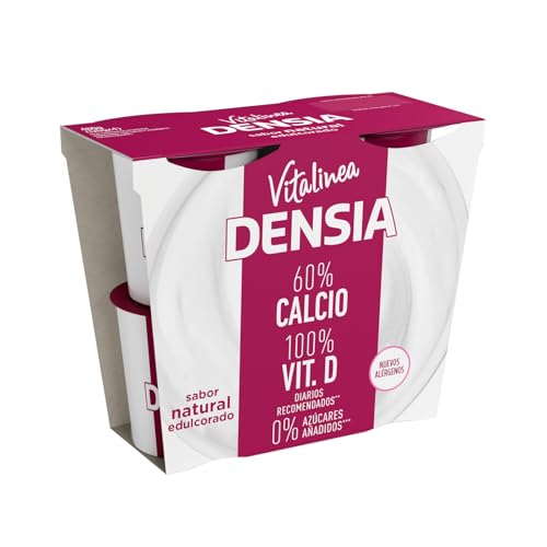 Densia Natural Edulcorado 0% - Paquete de 4 x 120 gr - Total: 480 gr