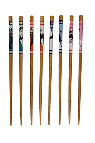 Palillos de My Hero Academia de bambú natural de 8.85 pulgadas juego de 4 pares 2