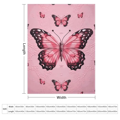 Couverture flanelle papillons cadeau idéal douceur lit canapé