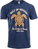 Be Salty and Resist T-Shirts for Men - FDT Gulf of Mexico Tshirt Playeras Golfo de Mexico Camiseta - (Navy,2XL)