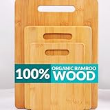HAFAA Premium Wooden Chopping Board Set – 3 Piece Organic Bamboo Cutting Board with Juice Groove – Pre Oiled for Food Prep, Cheese, Vegetables, Meat Chopping Board
