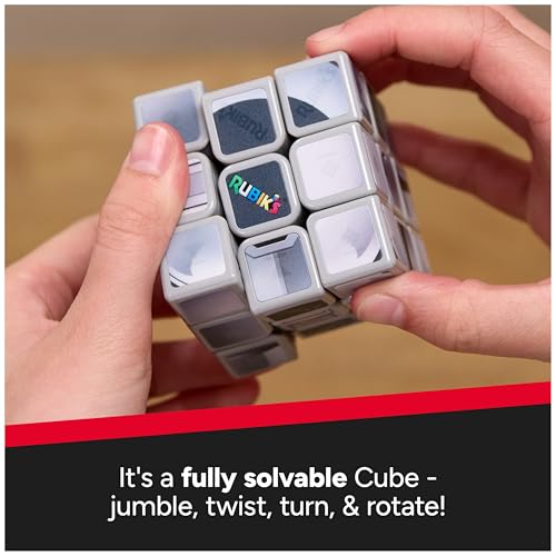 Image of Rubik's Cube, Star Wars Mandalorian Cuber with Display, The Mandalorian Problem-Solving Brain Teaser, Classic Color-Matching Puzzle, Fidget Toy for Kids, Collectible Star Wars Toy, for Ages 8 & Up