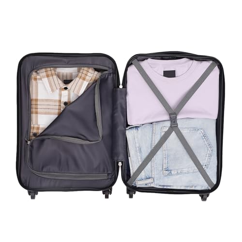 Image of Yayavar Tokyo Textured ABS Hard-Sided Suitcase Bag - 35L| Dual Color Trolley with 4 Spinner Wheels, Number Lock, Water Resistant | Luggage Bag for Travel (Teal & Black, 56cm, Small)