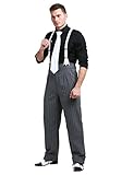 Men's Underboss Gangster Costume 1920s Gangster Costume Men Small Black