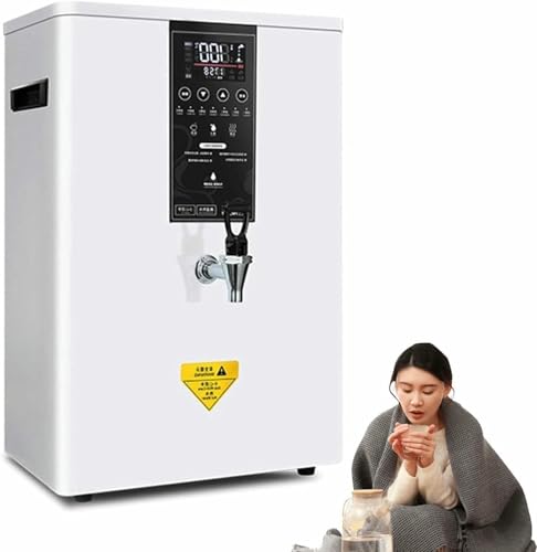 LYDZUSDP Wall-Mounted Boiler with LCD Display,Instant Hot Water Dispenser 3000W Commercial Water Heater for Coffee Shops,Bars,Milk Tea Shops(White 60L)