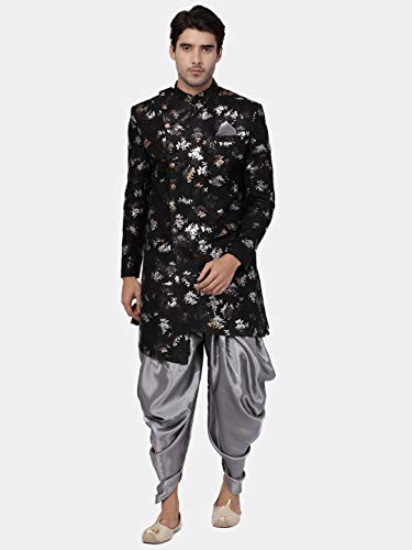 Image of VASTRAMAY Men's Silk Blend Regular Fit Solid Regular Shirt Kurta