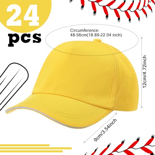 Image of Shyyween Kids Baseball Caps Youth Adjustable Plain Baseball Hats Cotton Blank Hats Bulk for Girls Boys Sport Team