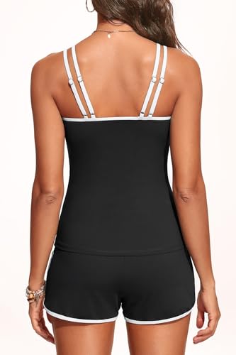Women Tankini Swimsuit with Shorts - Two Piece Tummy Control Bathing Suit with Pockets 2025 Swimwear2