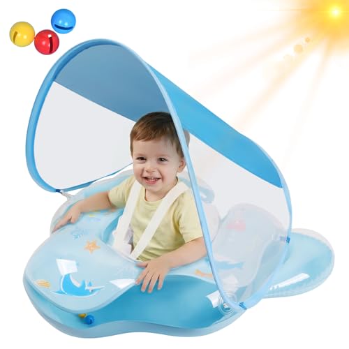 Bouée bébé piscine gonflable bébé avec parasol amovible 6 mois 3 ans