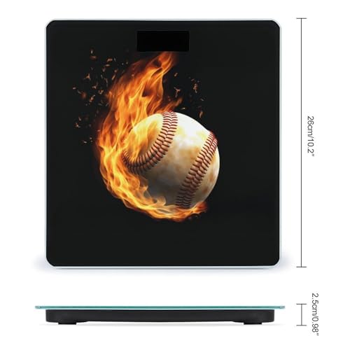 Báscula digital Fire Baseball para baño 400lb miniatura 2
