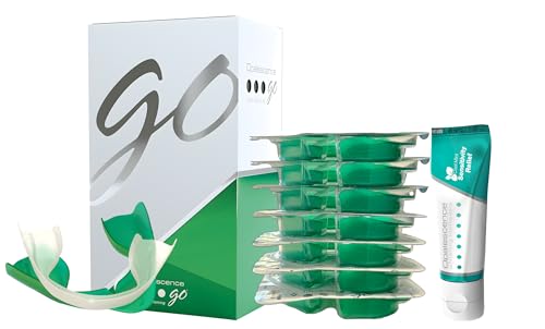 Opalescence GO 15 Mint Whitening Bundle - (7 Treatments) Hydrogen Peroxide Prefilled Teeth Whitening Trays and Travel Whitening Sensitivity Toothpaste 1 Oz - Mint Flavor - 6288-1