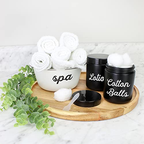 Cornucopia 8Oz Black Coated Glass Jars (6-Pack); Cosmetic Jars With Black Plastic Lids And Black Matte Exterior, 8-Ounce / 9-Ounce Capacity #TOP2