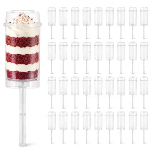 Cabilock 30 Pack Cake Push Pop Containers with Lids for Desserts