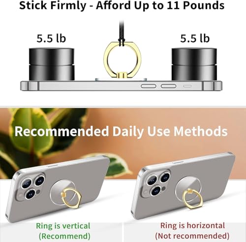 Image of KolorFish Transparent Phone Ring Stand Holder Mobile Phone Ring Holder Finger Grip 360 Degree Rotation (Pack of 2) Gold Round