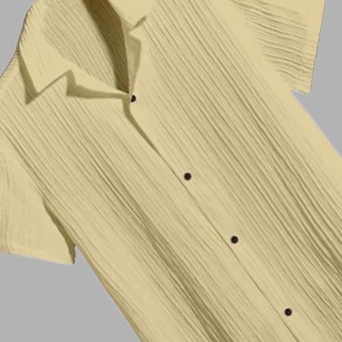 Image of Vikita Enterprise Kid Boy's Cotton Solid Shirt with Spread Collar Neck Half Sleeves Button Closure Curved Hem Length | Shirt For Kids Boys