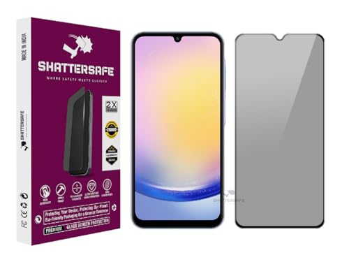 Image of Anti-Spy Privacy Tempered Glass Compatible For Samsung Galaxy A25 5G / F34 5G / M34 5G [Pack of 1]. Anti-Scratch, Edge-to-Edge Protection With Easy Installation Kit & Case Friendly Fit.