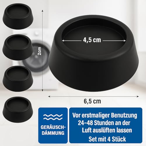 Waschmaschinen Schwingungsdämpfer Unterlage - 4er Set - Vibrationsdämpfer Gummi Füße für Waschmaschine & Trockner Waschmaschinenzubehör - Reduziert die Vibrationen deutlich !