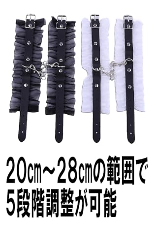 【La kukuna】手錠 アダルトグッズ 拘束具 SMグッズ 痛くない 手に優しい 調整可能 手枷 足枷 レース手錠 (ホワイト) - 画像5