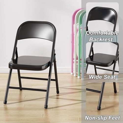 Chaise pliante en métal confortable intérieur extérieur cadre acier - 5