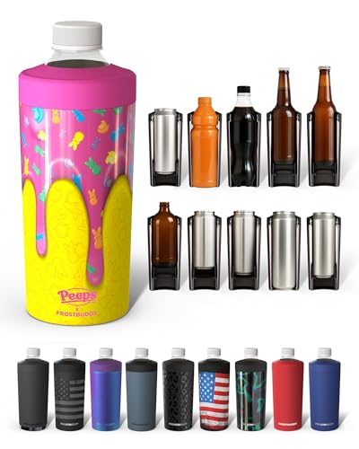 Image of Universal Buddy XL Can Cooler by Frost Buddy - Fits 12-ounce, 16-ounce, 20-ounce, and 24-ounce Cans and Bottles - Keep Your Drinks Refreshingly Chilled for over 12 hours (Peeps Drip)