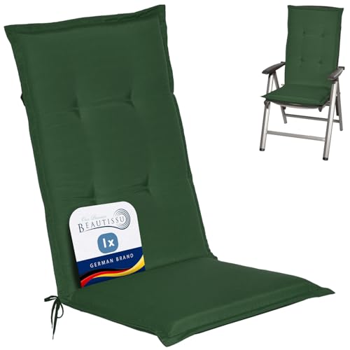 Beautissu Coussin Haut Dossier pour Chaise Jardin 120x50 cm Loft HL – 6 cm Rembourrage Extra Doux & Résistant à la Lumière UV – Confortable Coussin...