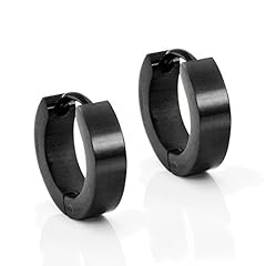 Black Stainless Steel Unisex Hoop