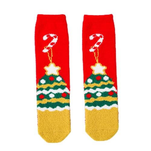 Generisch Calcetines largos para bebé, niñas, niños, Navidad, forro polar, calcetines largos para dormir, calcetines hasta la rodilla, calcetines, calcetines suaves, c, talla única