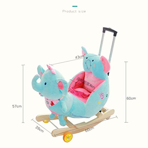 ZHANGYUEFEIFZ Schaukelpferd Plüsch Schaukeltier Pferd Rocking Horse Elephant Stuhl Baby Trojan Spielzeug Geschenk… – Bild 4