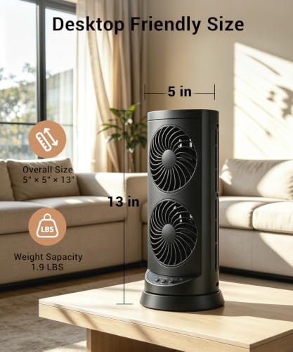 Personal Tower Cooling Fans that Blow Cold Air,25dB Quiet Fan with 24ft/s - Image 2