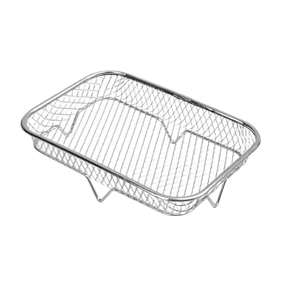 Stainless Steel Grill Basket Air Fryer Rack Stackable Grilling Rack Non Stick Food Tray Multipurpose Drain Basket Kitchen Tools(1pcs)