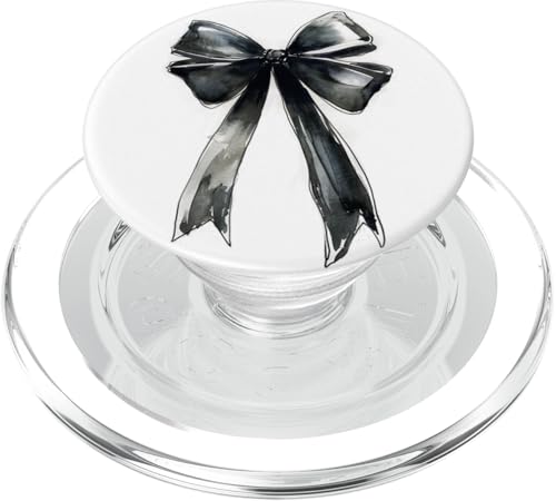 Girly | Bow in Watercolor || Coquette | Aesthetic Black Bow PopSockets PopGrip for MagSafe
