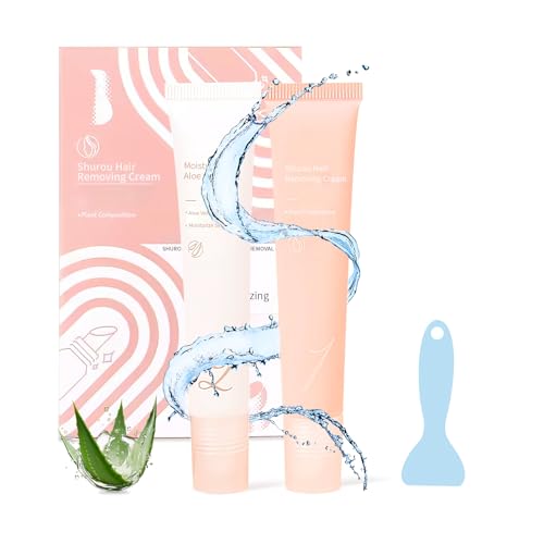 Hair Removal Cream, 2PCS Hair Remover Face for Women, Smooth Skin Solution Effective Depilatory for Facial Legs Hands Attached Scaler