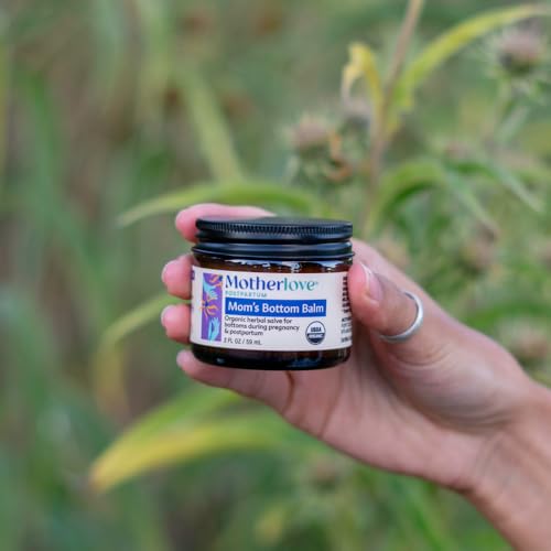 Image of Motherlove Mom's Bottom Balm (2 oz) Organic Herbal Salve w /Witch Hazel for Bottoms During Pregnancy & Postpartum -Non-GMO Ointment (Pack of 2)