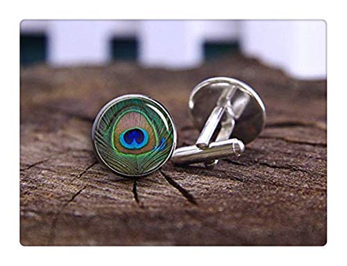 Gemelos con diseño de pluma de pavo real miniatura 4