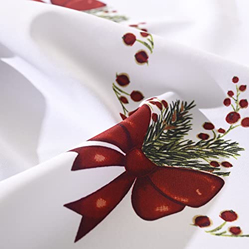 Wewoch Christmas Tablecloth 60"x84" Water Resistant Polyester Table Cloth with Ribbon Print Ideal for Indoor Dining Holiday Décor – Image 6
