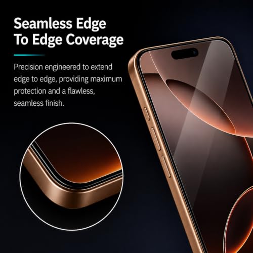 Image of Premium Tempered Glass for iPhone 16 Pro | Edge-to-Edge Protection | 9H Military Grade Hardness | Dynamic Island Compatible | Bubble-Free HD Clear Screen Protector