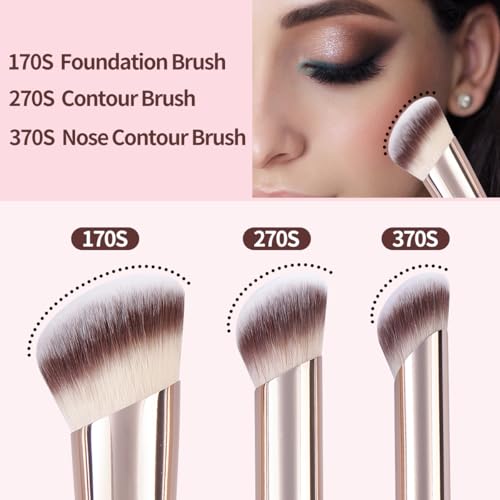 MAANGE Makeup Brush Set 5-Piece Professional Synthetic Makeup Brushes for Foundation, Blush, Power Concealer & Contour Application Travel Make Up Brush with Box (Black) - Image 4