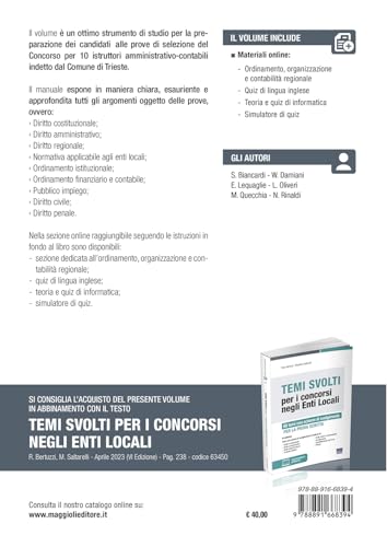 Concorso Comune Di Trieste. 10 Istruttori Area Amministrativa E Contabile. Teoria E Test. Con Simulatore Online - 2