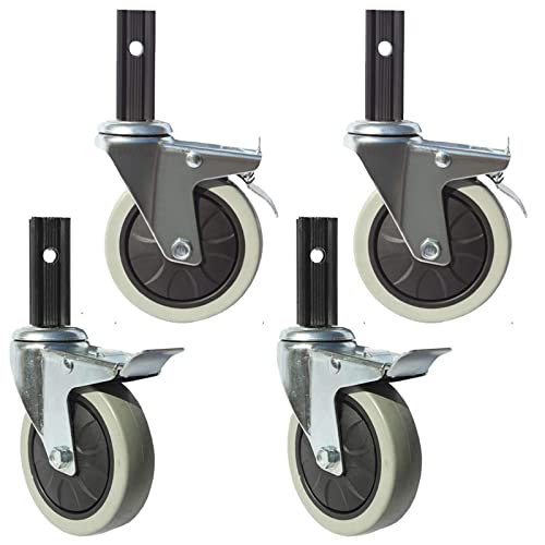 Roulettes pivotantes de 100 mm silencieuses pour chariot à tube carré