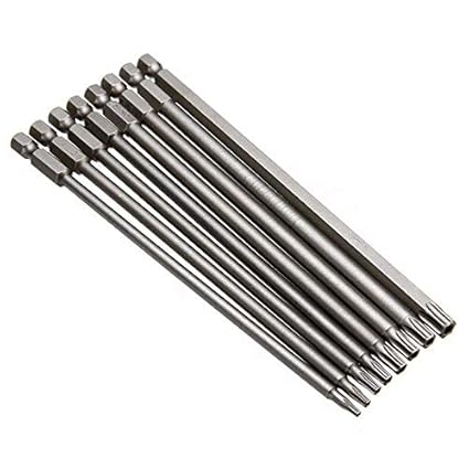 Muskan Enterprises -ME 8pcs Magnetic Torx Screwdriver Bit Set 150mm Long T8,T10,T15,T20,T25,T27,T30,T40