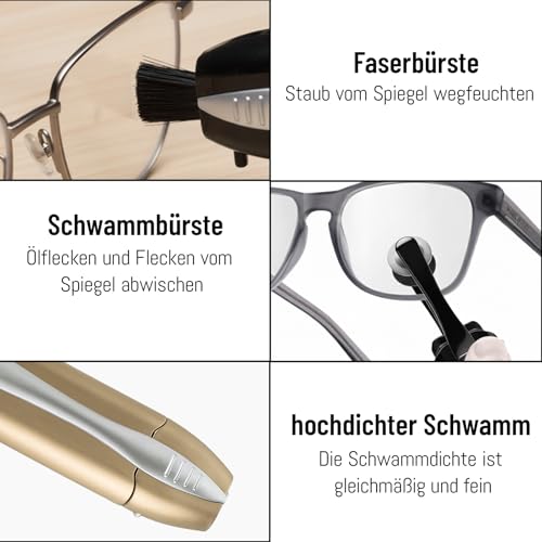 Brillenreinigung, 4 Stück Brillenreiniger, Brillenputzgerät Für Unterwegs, Ideal Für Reisen Und Tägliche Reinigung, Kompakte Größe 9,5 X 3 X 2,5 Cm, In 4 Farben