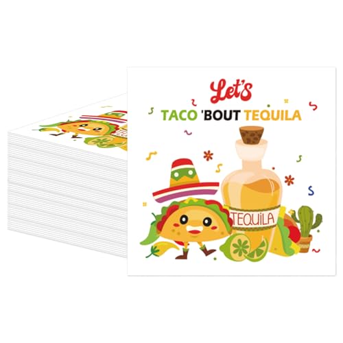 Papiailove 50Pcs Cinco De Mayo Paper Napkins Disposable Mexican Fiesta Guest Napkins Decorative Dinner Napkins for Wedding Birthday Mexico Taco Party Supplies