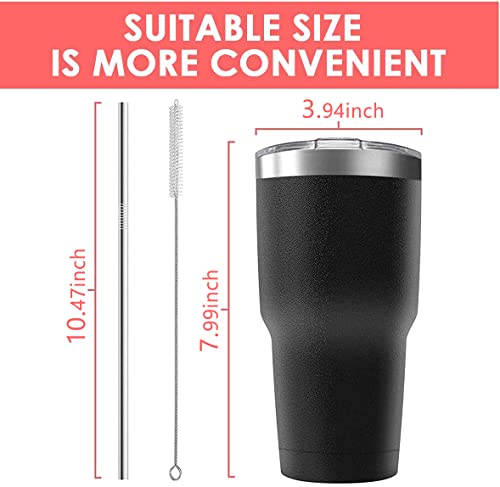 Deitybless 30Oz Stainless Steel Travel Mug With Lid, 6 Pack Double Wall Vacuum Insulated Bulk Tumbler With 6 Straws, Powder Coated Coffee Cup Suitable For Vehicle Cup Holders(Assorted Colors) #TOP3