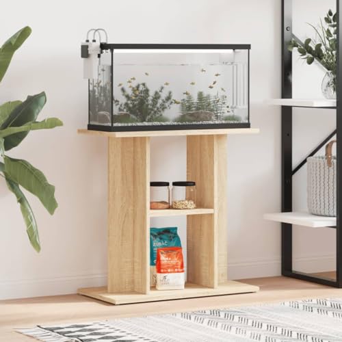 RAUGAJ Fish Supplies Aquarium Stand Sonoma Oak 60x30x60 cm Engineered Wood Animals & Pet Supplies