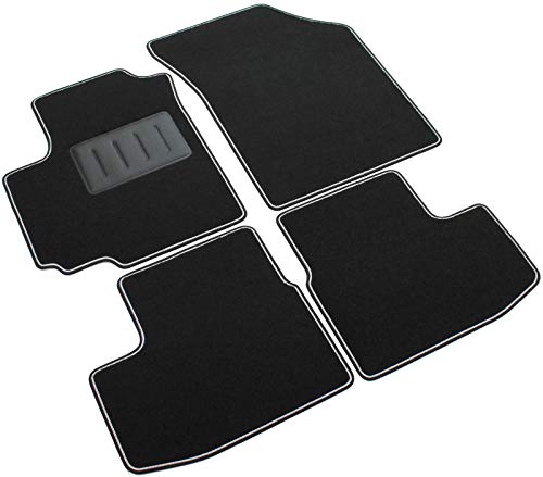 Il Tappeto Auto SPRINT01009 - Alfombrilla para Coche, Negra, Antideslizante, Borde Bicolor, tacón de Goma Reforzado, Sedici / Sx4 2006>2013
