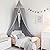 LOAOL Kids Bed Canopy with Pom Pom Hanging Mosquito Net for Baby Crib Nook Castle Game Tent Nursery Play Room Decor (Gray)