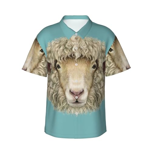 Chemise hawaïenne rétro avec tête de mouton homme pour des souvenirs d'été